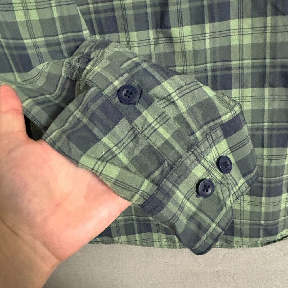 Duluth Shirt XL Green Plaid Nylon Long Sleeve Untucked Outdoor Work Hiking - Picture 8 of 9